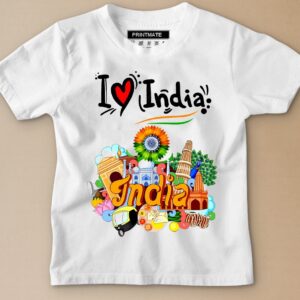 I Love My India Printed White T-Shirts