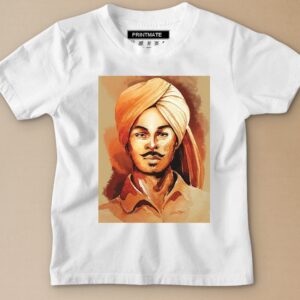 Bhagat Singh Printed White T-Shirts